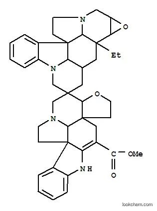Molecular Structure of 31947-66-7 (Spiro[1H,15aH-furo[2',3':7,8]indolizino[8,1-cd]carbazole-2(2aH),2'(3'H)-[1H,12H,14H]oxireno[6,7]indolizino[8,1-cd]pyrido[1,2,3-lm]carbazole]-7-carboxylicacid, 13'b-ethyl-4,5,6,8,9',10',12'a,13,13'a,13'b,13'c,14,14'a,14'b-tetradecahydro-,methyl ester, (2R,2aS,5aR,8'bS,12'aR,12bR,13'aS,13'bS,13'cS,14'aR,14'bS,15aR)-(9CI))