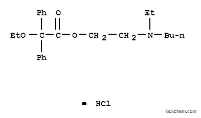 Molecular Structure of 3211-10-7 (N-(2-{[ethoxy(diphenyl)acetyl]oxy}ethyl)-N-ethylbutan-1-aminium chloride)