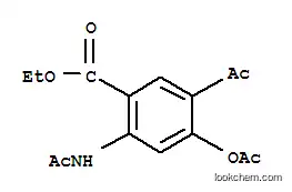Molecular Structure of 325819-32-7 (ethyl 5-acetyl-2-(acetylamino)-4-(acetyloxy)benzoate)