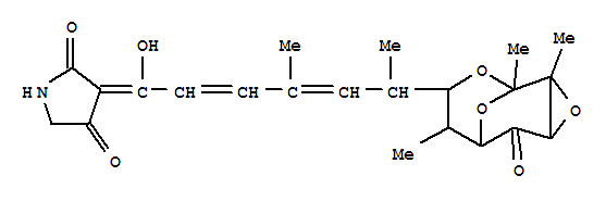 2,4-Pyrrolidinedione,3-[(2E,4E,6R)-1-hydroxy-4-methyl-6-[(1S,2S,4R,6S,7R,8R)-1,2,7-trimethyl-5-oxo-3,9,10-trioxatricyclo[4.3.1.02,4]dec-8-yl]-2,4-heptadienylidene]-,(3E)- (9CI) cas  34429-70-4