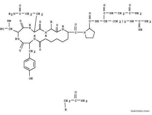 Molecular Structure of 35375-13-4 (CYCLO(TYR-ILE-GLN-ASN-ASU)-PRO-ARG-GLY-NH2)
