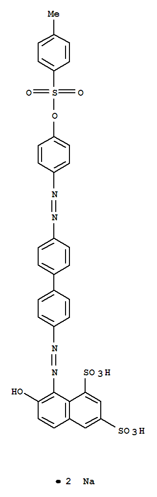 1,3-Naphthalenedisulfonicacid,7-hydroxy-8-[2-[4'-[2-[4-[[(4-methylphenyl)sulfonyl]oxy]phenyl]diazenyl][1,1'-biphenyl]-4-yl]diazenyl]-,sodium salt (1:2)