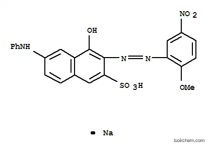 Molecular Structure of 3626-41-3 (sodium 4-hydroxy-3-[(2-methoxy-5-nitrophenyl)azo]-6-(phenylamino)naphthalene-2-sulphonate)