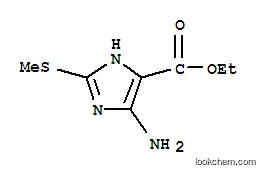 Molecular Structure of 385796-04-3 (1H-Imidazole-4-carboxylicacid,5-amino-2-(methylthio)-,ethylester(9CI))