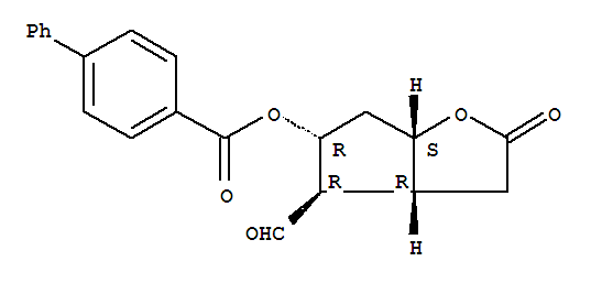 Molecular Structure of 38754-71-1 ([1,1'-Biphenyl]-4-carboxylicacid, (3aR,4R,5R,6aS)-4-formylhexahydro-2-oxo-2H-cyclopenta[b]furan-5-yl ester)
