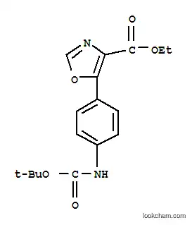 Molecular Structure of 391248-22-9 (ETHYL 5-[(4N-BOC-AMINO)PHENYL]-1,3-OXAZOLE-4-CARBOXYLATE)