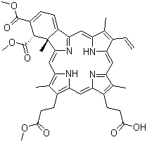 trans-3,4-Dicarboxy-4,4a-dihydro-4a,8,14,19-tetramethyl-18-vinyl-23H,25H-benzo(b)porphine-9,13-dipropionic acid 3,4,9-trimethyl ester
