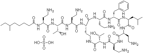 1405-20-5,Polymyxin B sulfate,Campho-Phenique Antibiotic Plus Pain Relief Ointment;Ophthocort;Neosporin Plus;Dexacidin;Neobacimyx (Veterinary);Polymixin B sulfate (JP14);Aerosporin (TN);Poly-Pred;Drotic;Pediotic Suspension;Statrol;2-[(4-amino-2-formamido-butanoyl)amino]-N-[3-amino-1-[[6,9,18-tris(2-aminoethyl)-15-benzyl-3-(2-hydroxyethyl)-12-(2-methylpropyl)-2,5,8,11,14,17,20-heptaoxo-1,4,7,10,13,16,19-heptazacyclotricos-21-yl]carbamoyl]propyl]-4-hydroxy-butanamide; sulfuric acid;Neosporin;Aerosporin;Chloromyxin;Otocort;Mastimyxin;