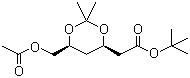 Molecular Structure of 154026-95-6 (tert-Butyl (4R-cis)-6-[(acetyloxy)methyl]-2,2-dimethyl-1,3-dioxane-4-acetate)
