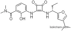 Molecular Structure of 473728-58-4 (3-[[3-[(Dimethylamino)carbonyl]-2-hydroxyphenyl]amino]-4-[[(R)-1-(4-isopropylfuran-2-yl)propyl]amino]cyclobut-3-ene-1,2-dione)