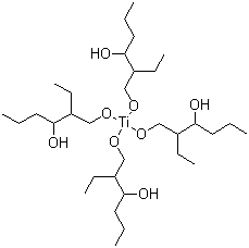 5575-43-9,Tetraoctyliniglycol titanate,1,3-Hexanediol,2-ethyl-, titanium(4+) salt (4:1) (8CI);Octylene glycol, titanate(IV) (6CI);1,3-Hexanediol, 2-ethyl-, titanium complex;2-Ethyl-1,3-hexanediol titanate(4:1);Tetrakis(2-ethyl-1,3-hexanediolato)titanium;Tilcom OGT;Tyzor OG;TyzorOGT;