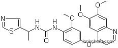 Molecular Structure of 623142-96-1 (N-[4-[(6,7-Dimethoxy-4-quinolinyl)oxy]-2-methoxyphenyl]-N'-[1-(2-thiazolyl)ethyl]urea)
