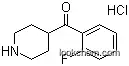 Molecular Structure of 64671-29-0 (4-(2-Fluorobenzoyl)piperidine hydrochloride)