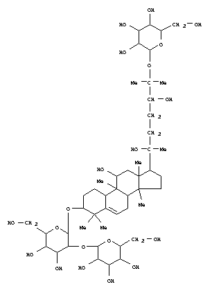 Molecular Structure of 165338-24-9 (b-D-Glucopyranoside, (3b,9b,10a,11a)-25-(b-D-glucopyranosyloxy)-11,20,24-trihydroxy-9-methyl-19-norlanost-5-en-3-yl2-O-b-D-glucopyranosyl- (9CI))