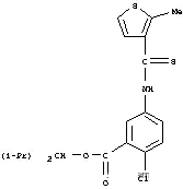Molecular Structure of 180034-55-3 (2-methyl-1-(1-methylethyl)propyl 2-chloro-5-{[(2-methylthiophen-3-yl)carbonothioyl]amino}benzoate)