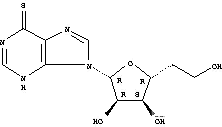 Molecular Structure of 4072-37-1 (9-(5-deoxyhexofuranosyl)-3,9-dihydro-6H-purine-6-thione)