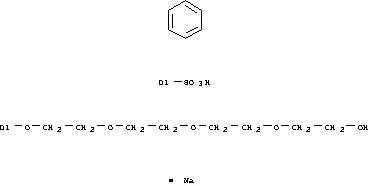 Molecular Structure of 50982-32-6 (Benzenesulfonic acid,[2-[2-[2-(2-hydroxyethoxy)ethoxy]ethoxy]ethoxy]-, monosodium salt (9CI))