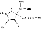 Molecular Structure of 6318-25-8 (5-(dimethoxymethyl)-5-hexyl-3-methyl-imidazolidine-2,4-dione)