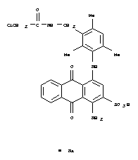 2-Anthracenesulfonicacid,1-amino-4-[[3-[[(2-chloroacetyl)amino]methyl]-2,4,6-trimethylphenyl]amino]-9,10-dihydro-9,10-dioxo-,sodium salt (1:1)