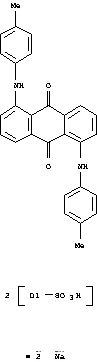 Molecular Structure of 85188-30-3 (Benzenesulfonic acid,2(or5)-[[9,10-dihydro-5-[(4-methylsulfophenyl)amino]-9,10-dioxo-1-anthracenyl]amino]-5(or2)-methyl-, disodium salt (9CI))