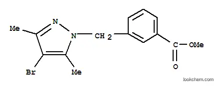 Molecular Structure of 175203-23-3 (METHYL 3-[(4-BROMO-3,5-DIMETHYL-1H-PYRAZOL-1-YL)METHYL]BENZOATE)