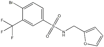 Molecular Structure of 1020252-97-4 (4-BroMo-N-(furan-2-ylMethyl)-3-(trifluoroMethyl)benzenesulfonaMide)