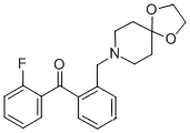 Molecular Structure of 898756-24-6 (2-[8-(1,4-DIOXA-8-AZASPIRO[4.5]DECYL)METHYL]-2'-FLUOROBENZOPHENONE)