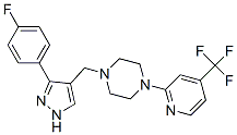 696585-94-1,PIPERAZINE, 1-[[3-(4-FLUOROPHENYL)-1H-PYRAZOL-4-YL]METHYL]-4-[4-(TRIFLUOROMETHYL)-2-PYRIDINYL]-,PIPERAZINE, 1-[[3-(4-FLUOROPHENYL)-1H-PYRAZOL-4-YL]METHYL]-4-[4-(TRIFLUOROMETHYL)-2-PYRIDINYL]-