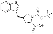Molecular Structure of 959577-82-3 ((2S,4R)-4-(benzo[b]thiophen-3-ylMethyl)-1-(tert-butoxycarbonyl)pyrrolidine-2-carboxylic acid)