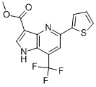 Molecular Structure of 1027511-26-7 (METHYL 5-(THIOPHEN-2-YL)-7-(TRIFLUOROMETHYL)-1H-PYRROLO[3,2-B]PYRIDINE-3-CARBOXYLATE)