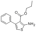 350988-43-1,AKOS B000813,CHEMBRDG-BB 3000813;ART-CHEM-BB B000813;AKOS B000813;Propyl 2-amino-4-phenylthiophene-3-carboxylate;propyl 2-amino-4-phenylthiophene-3-carboxylate(SALTDATA: FREE);2-amino-4-phenyl-3-thiophenecarboxylic acid propyl ester;2-amino-4-phenyl-thiophene-3-carboxylic acid propyl ester;BIM-0031133.P001