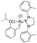 Molecular Structure of 927429-61-6 (Dichloro[1,3-bis(2-methylphenyl)-2-imidazolidinylidene](2-isopropoxyphenylmethylene)ruthenium(II))