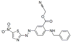 92875-18-8,2-Benzylamino-5-(5-nitrothiazol-2-ylazo)benzoic acid cyanomethyl ester,2-Benzylamino-5-(5-nitrothiazol-2-ylazo)benzoic acid cyanomethyl ester;5-[(5-Nitrothiazol-2-yl)azo]-2-benzylaminobenzoic acid cyanomethyl ester