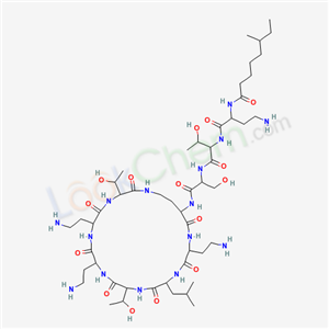 N-{4-amino-2-[(6-methyloctanoyl)amino]butanoyl}threonyl-N-[6,9,18-tris(2-aminoethyl)-3,12-bis(1-hydroxyethyl)-15-(2-methylpropyl)-2,5,8,11,14,17,20-heptaoxo-1,4,7,10,13,16,19-heptaazacyclotricosan-21-