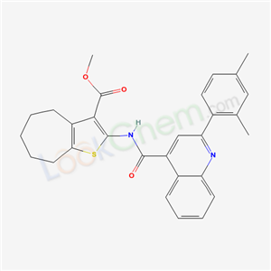 5701-99-5,methyl 2-({[2-(2,4-dimethylphenyl)quinolin-4-yl]carbonyl}amino)-5,6,7,8-tetrahydro-4H-cyclohepta[b]thiophene-3-carboxylate,