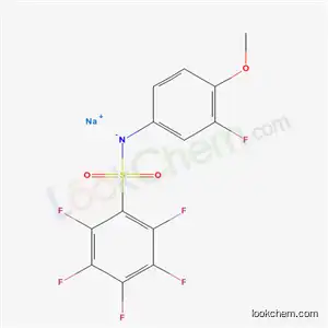 Molecular Structure of 195533-98-3 (2,3,4,5,6-Pentafluoro-N-(3-fluoro-4-methoxyphenyl)benzenesulfonamide sodium salt)