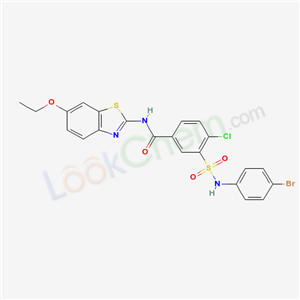 6571-17-1,3-[(4-bromophenyl)sulfamoyl]-4-chloro-N-(6-ethoxy-1,3-benzothiazol-2-yl)benzamide,