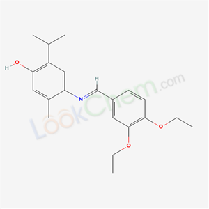 6325-50-4,4-{[(E)-(3,4-diethoxyphenyl)methylidene]amino}-5-methyl-2-(propan-2-yl)phenol,