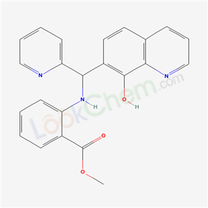 Benzoic acid, {2-[[(8-hydroxy-7-quinolinyl)-2-pyridinylmethyl]amino]-,} methyl ester cas  80003-76-5