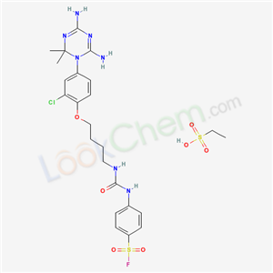 25313-16-0,ethanesulfonic acid - 4-[({4-[2-chloro-4-(4,6-diamino-2,2-dimethyl-1,3,5-triazin-1(2H)-yl)phenoxy]butyl}carbamoyl)amino]benzenesulfonyl fluoride (1:1),