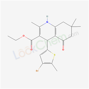 5664-75-5,ethyl 4-(4-bromo-5-methylthiophen-2-yl)-2,7,7-trimethyl-5-oxo-1,4,5,6,7,8-hexahydroquinoline-3-carboxylate,