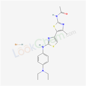 5933-25-5,N-[5-[2-[(4-diethylaminophenyl)amino]-1,3-thiazol-4-yl]-4-methyl-1,3-thiazol-2-yl]acetamide hydrobromide,