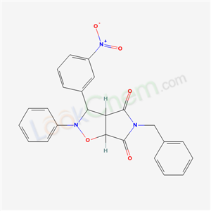 6077-41-4,5-benzyl-3-(3-nitrophenyl)-2-phenyldihydro-2H-pyrrolo[3,4-d]isoxazole-4,6(3H,5H)-dione,2H-Pyrrolo[3,4-d]isoxazole-4,6(3H,5H)-dione, dihydro-3-(3-nitrophenyl)-2-phenyl-5-(phenylmethyl)-