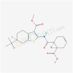 6125-05-9,6-{[6-tert-butyl-3-(methoxycarbonyl)-4,5,6,7-tetrahydro-1-benzothiophen-2-yl]carbamoyl}cyclohex-3-ene-1-carboxylic acid,