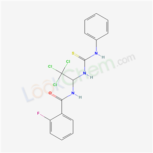6131-27-7,2-fluoro-N-{2,2,2-trichloro-1-[(phenylcarbamothioyl)amino]ethyl}benzamide,