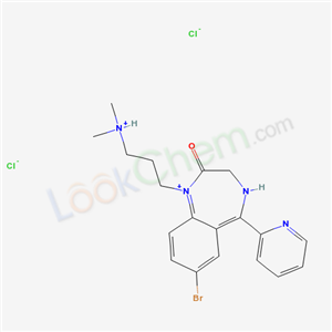 4466-96-0,7-bromo-1-[3-(dimethylammonio)propyl]-2-oxo-5-(pyridin-2-yl)-3,4-dihydro-2H-1,4-benzodiazepin-1-ium dichloride,