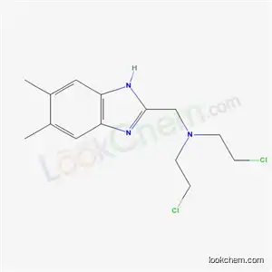 Molecular Structure of 6898-43-7 (2-chloro-N-(2-chloroethyl)-N-[(5,6-dimethyl-1H-benzimidazol-2-yl)methyl]ethanamine)