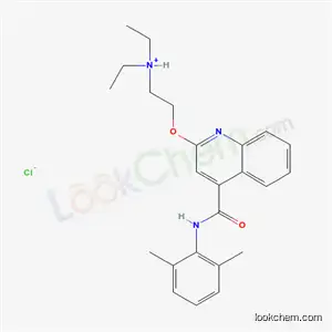 Molecular Structure of 17066-89-6 (2-({4-[(2,6-dimethylphenyl)carbamoyl]quinolin-2-yl}oxy)-N,N-diethylethanaminium chloride)