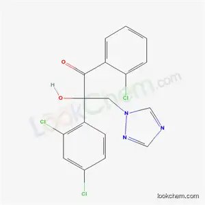 Molecular Structure of 107658-77-5 (1-(2-chlorophenyl)-2-(2,4-dichlorophenyl)-2-hydroxy-3-(1H-1,2,4-triazol-1-yl)propan-1-one)
