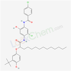 93919-53-0,N-[4-[[2-[3-(tert-butyl)-4-hydroxyphenoxy]-1-oxotetradecyl]amino]-5-chloro-2-hydroxyphenyl]-4-chlorobenzamide,N-[4-[[2-[3-(tert-butyl)-4-hydroxyphenoxy]-1-oxotetradecyl]amino]-5-chloro-2-hydroxyphenyl]-4-chlorobenzamide